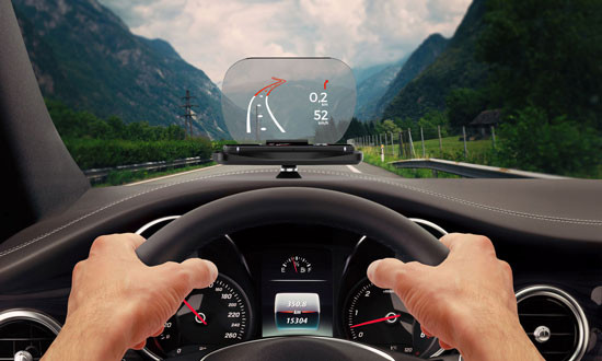 Affichage tête haute GPS transparent voiture HUD pour tous les