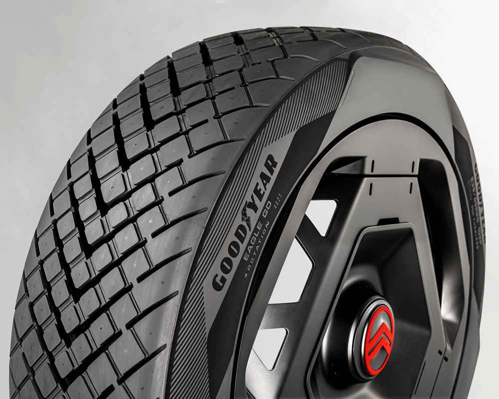 Le pneu concept Eagle Go est composé pratiquement totalement de matériaux renouvelables