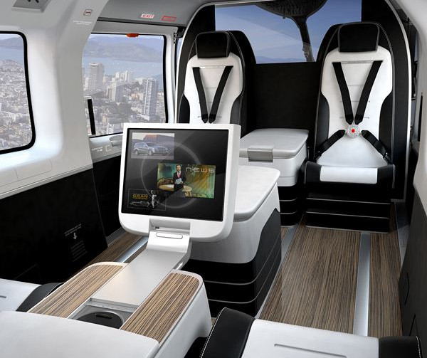 Les designers Mercedes-Benz Style aménagent l'intérieur de la cabine de l'hélicoptère EC145