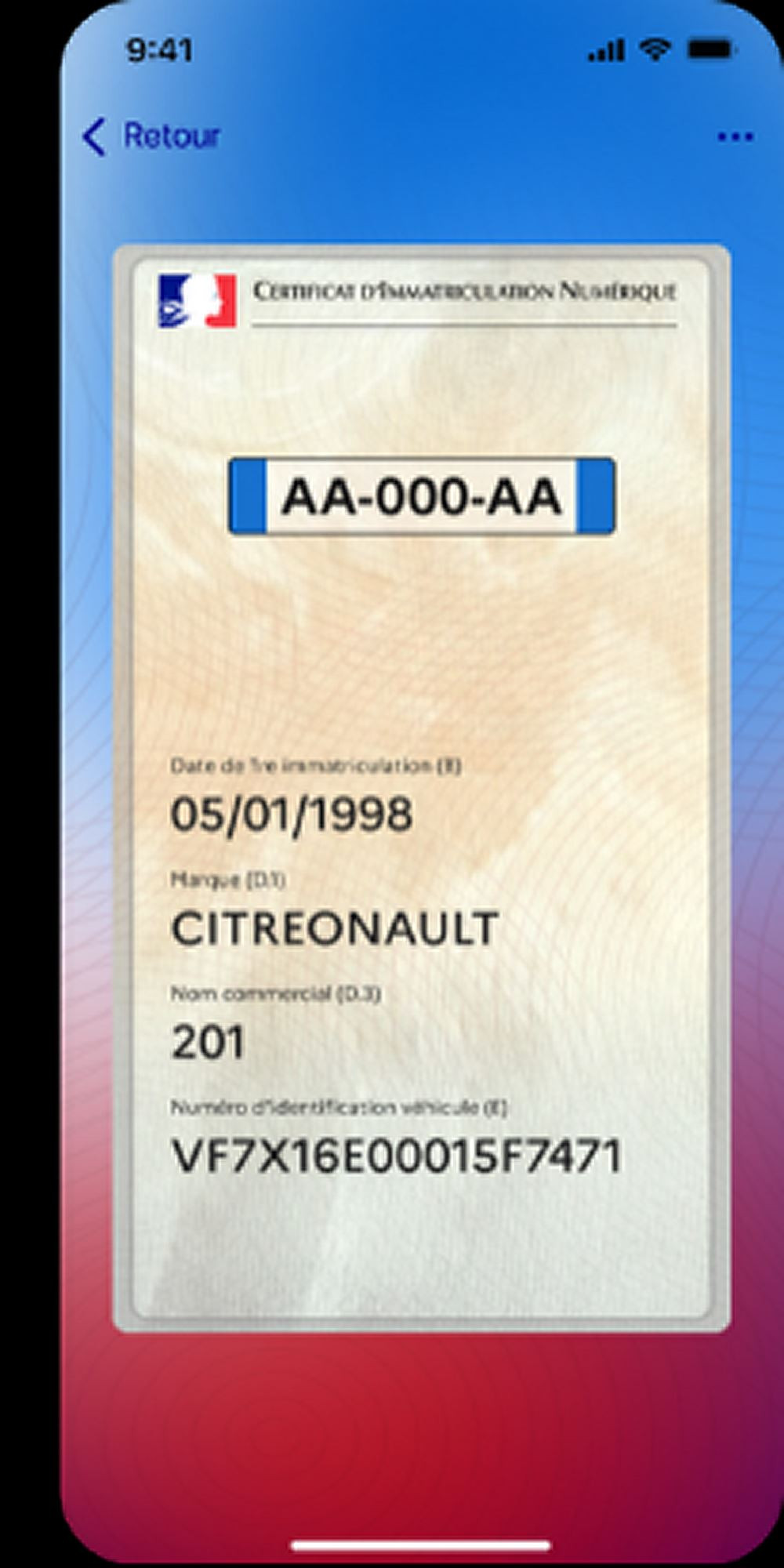 La carte grise numérique disponible dans l'application France Identité pour les automobilistes adeptes du format numérique