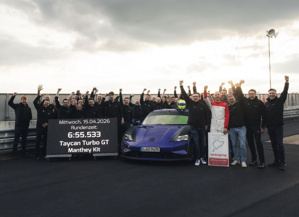 Le Porsche Taycan Turbo GT équipé du Kit Manthey établit un record sur la Nordschleife en 06:55,533 minutes