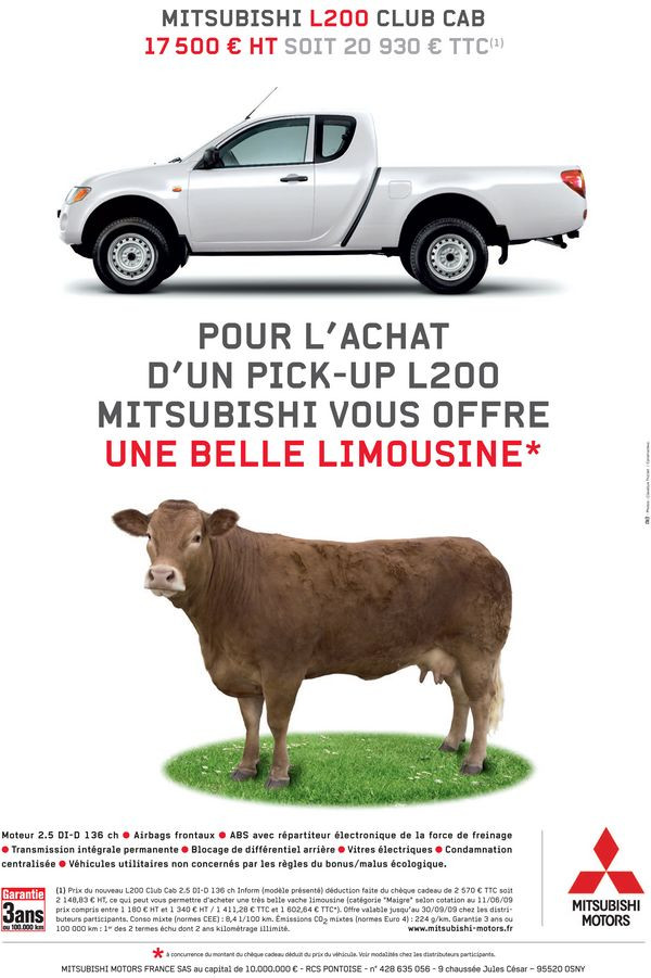 Mitsubishi offre une limousine pour l'achat d'un pick-up L200!