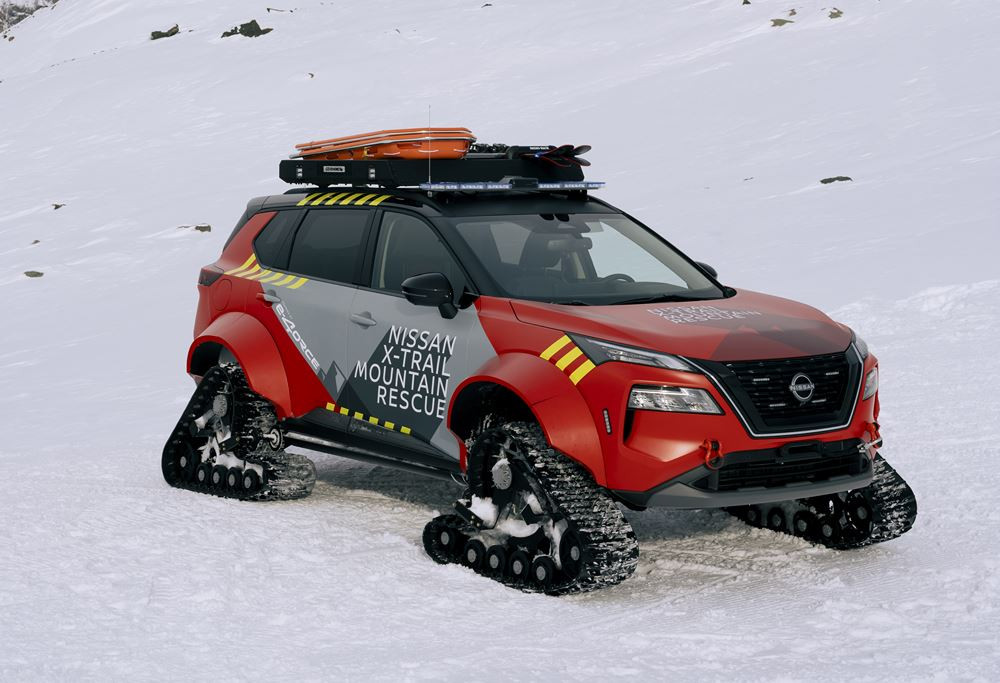 Le Nissan X-Trail e-4Orce Mountain Rescue se lance dans le secours sur les pistes enneigées