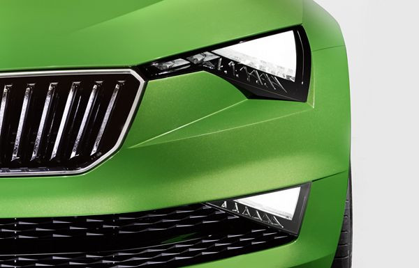 Un concept Skoda VisionC de coupé cinq portes avec un grand hayon