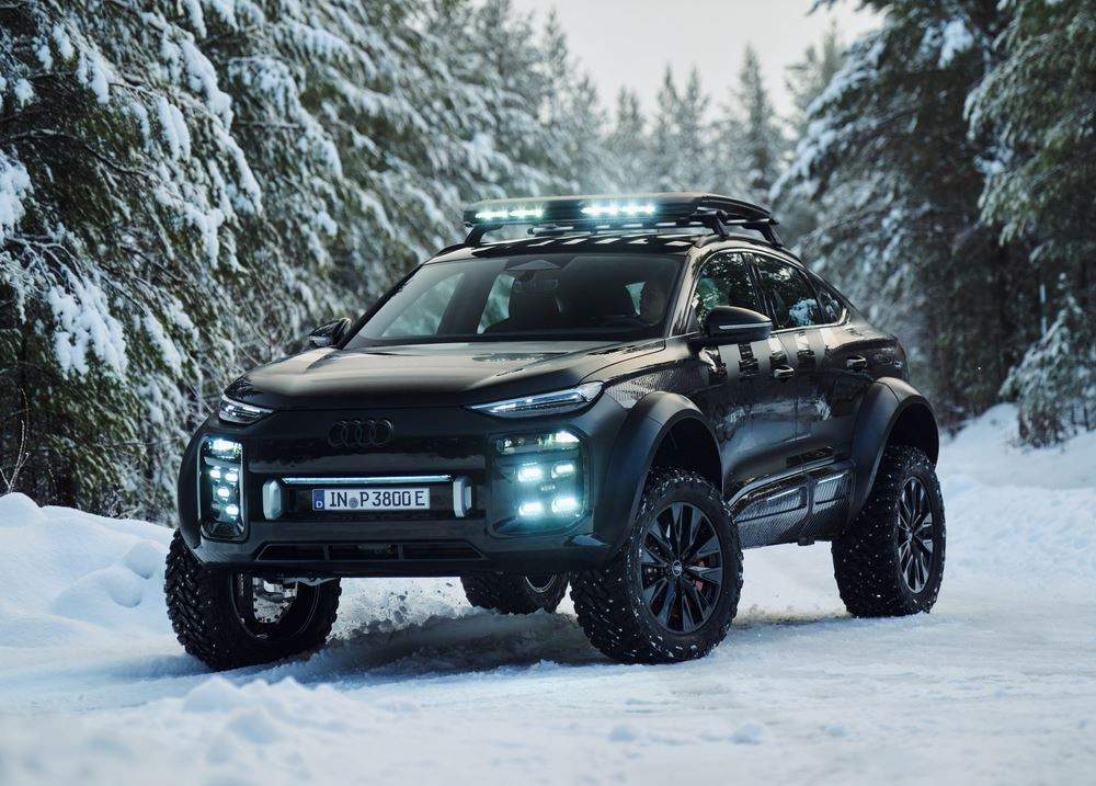 Le concept Audi Q6 e-tron off-road se singularise par une hauteur de caisse spectaculaire