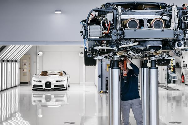 Visite au sein de l’atelier de production de la Bugatti Chiron