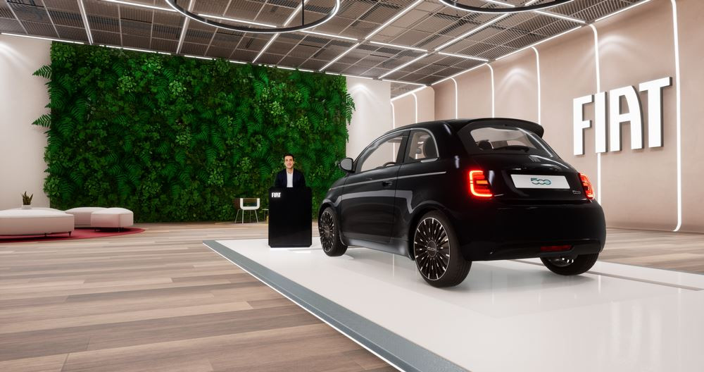 Le showroom numérique interactif Fiat alimenté par le métavers recrée l'environnement d'un showroom Fiat