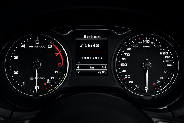 Une Audi A3 Sportback g-tron au fonctionnement bivalent qui roule au gaz et à l'essence