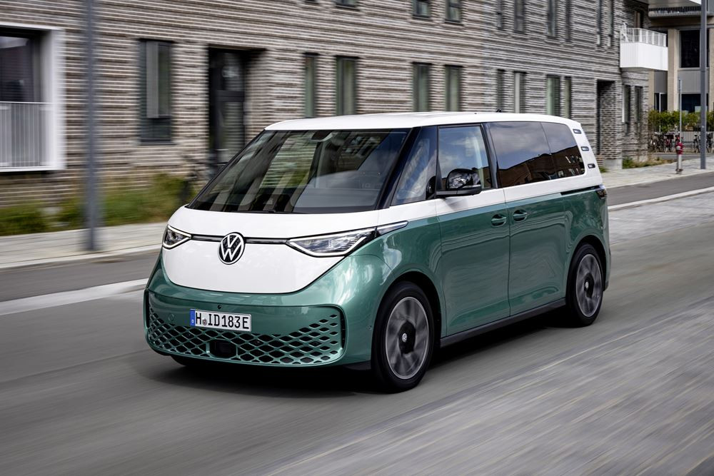 Le Volkswagen ID. Buzz électrique affiche des proportions uniques sans porte à faux avant