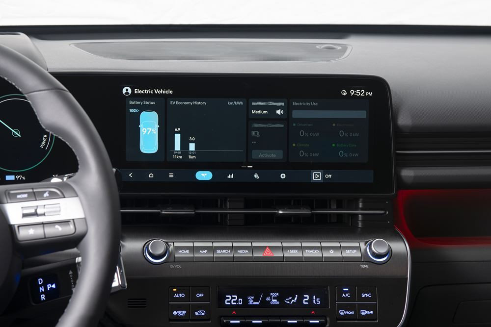 Le Hyundai Kona électrique se distingue par un design futuriste