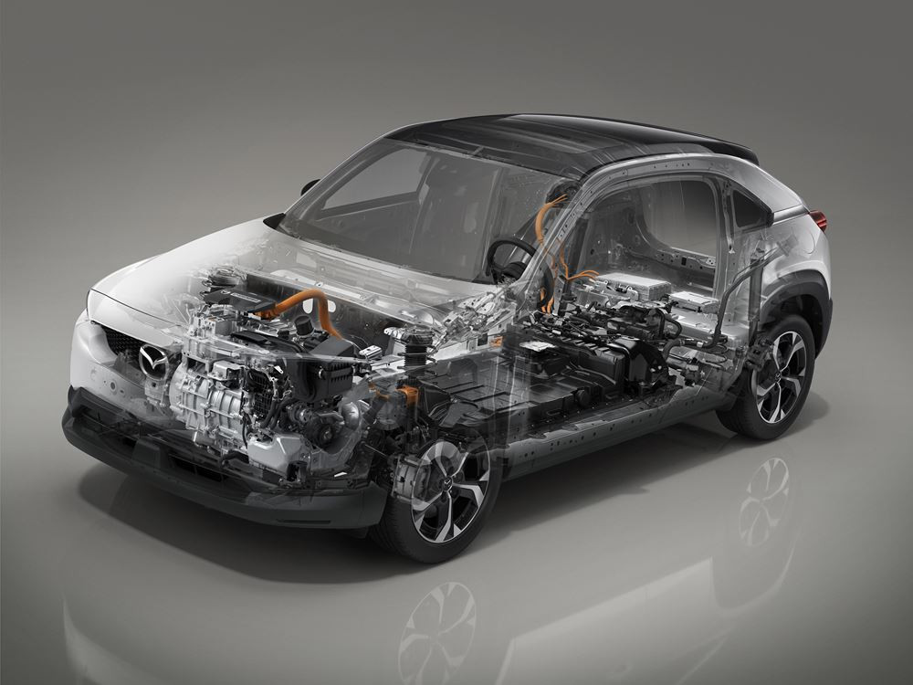Le Mazda MX-30 e-Skyactiv R-EV hybride rechargeable affiche une autonomie électrique de 85 km en cycle WLTP
