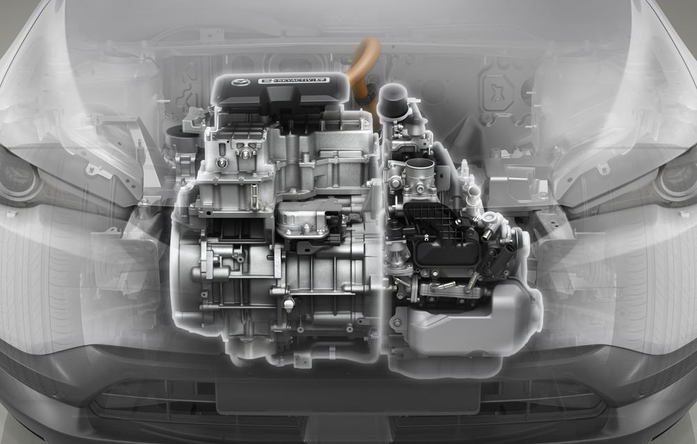 Le Mazda MX-30 e-Skyactiv R-EV hybride rechargeable affiche une autonomie électrique de 85 km en cycle WLTP