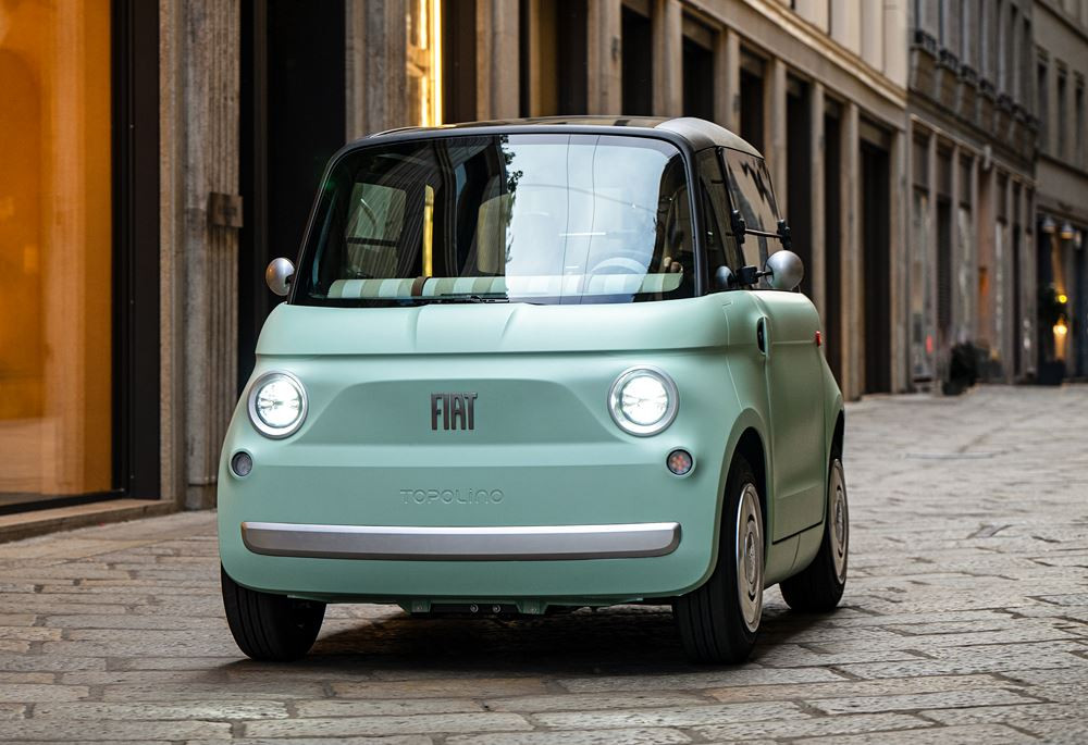 Le quadricycle électrique Fiat Topolino en approche