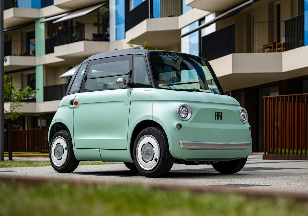 Le quadricycle électrique Fiat Topolino en approche