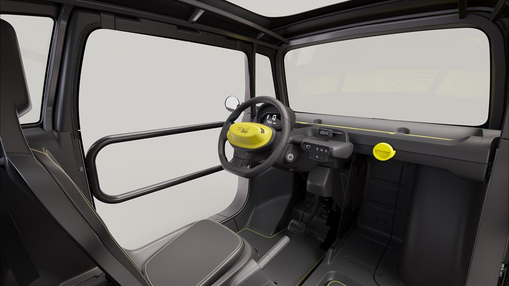 Le quadricycle électrique Citroën Ami Buggy joue au baroudeur ouvert sur l'extérieur