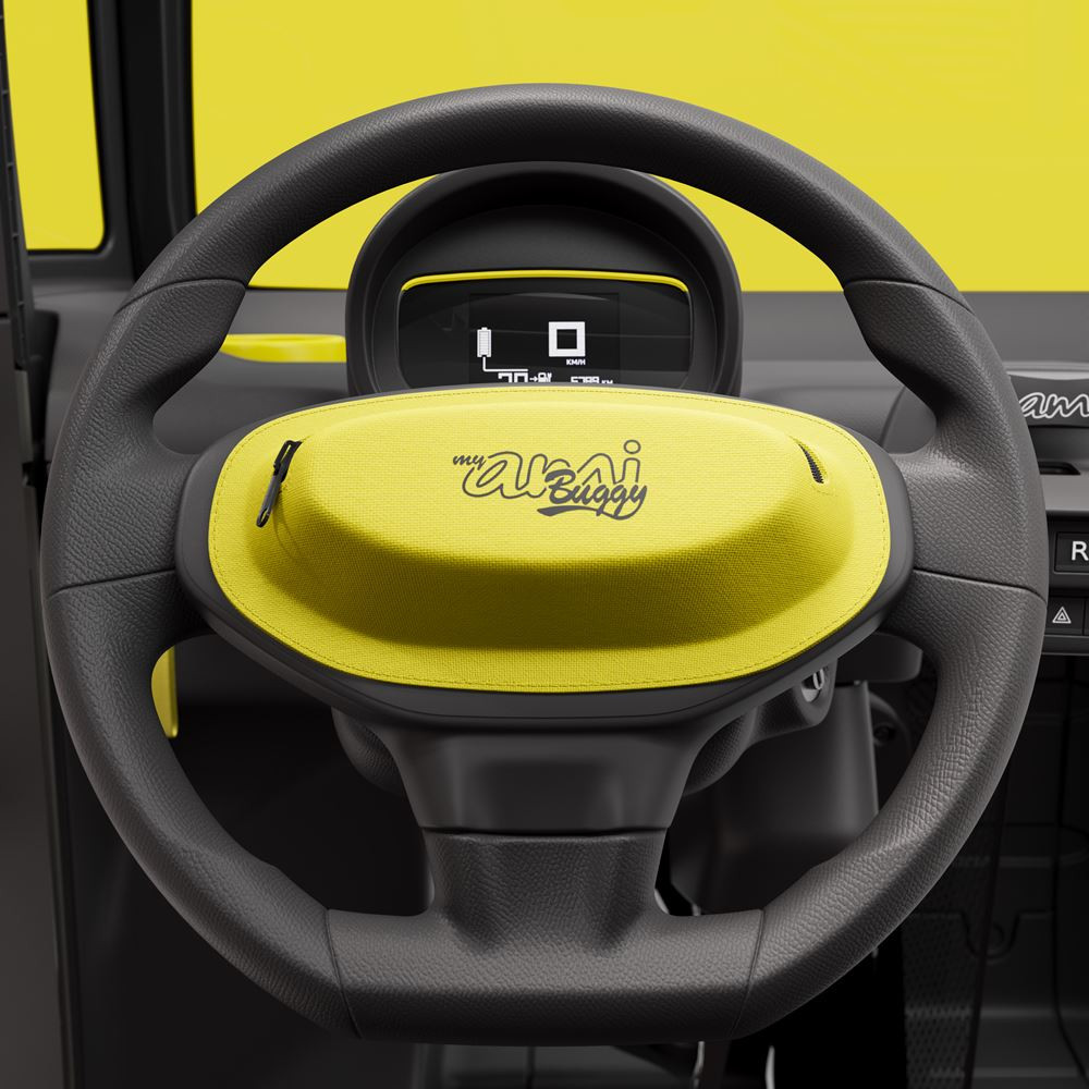 Le quadricycle électrique Citroën Ami Buggy joue au baroudeur ouvert sur l'extérieur