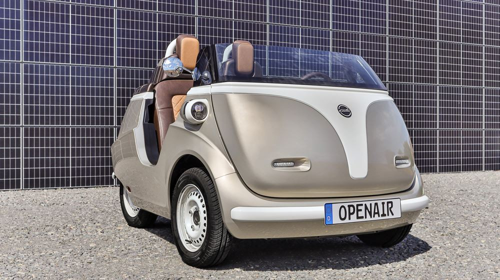Evetta Openair : une voiturette biplace électrique dont la capote peut être retirée
