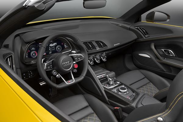 L'Audi R8 Spyder embarque une capote repliable en deux parties