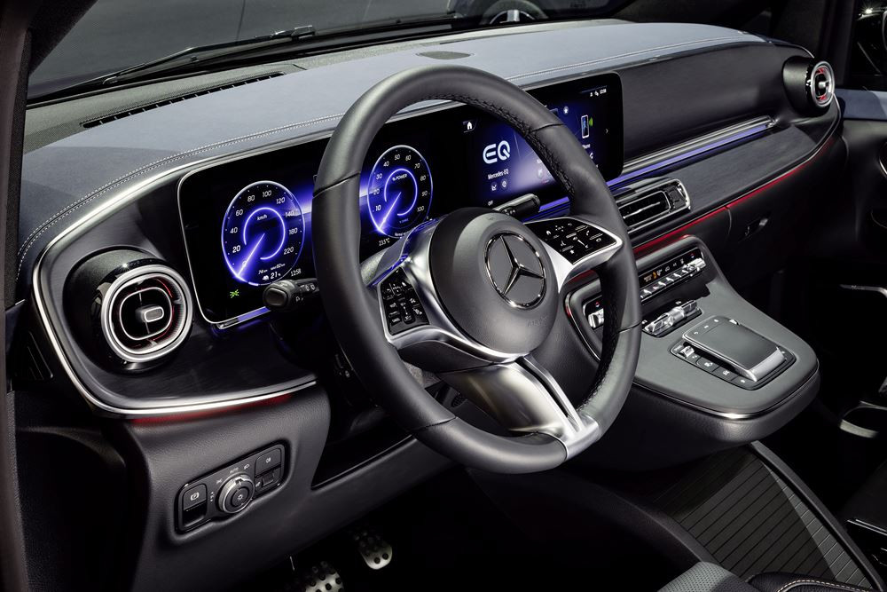 Le grand monospace électrique Mercedes-Benz EQV affiche un design extérieur et intérieur plus luxueux