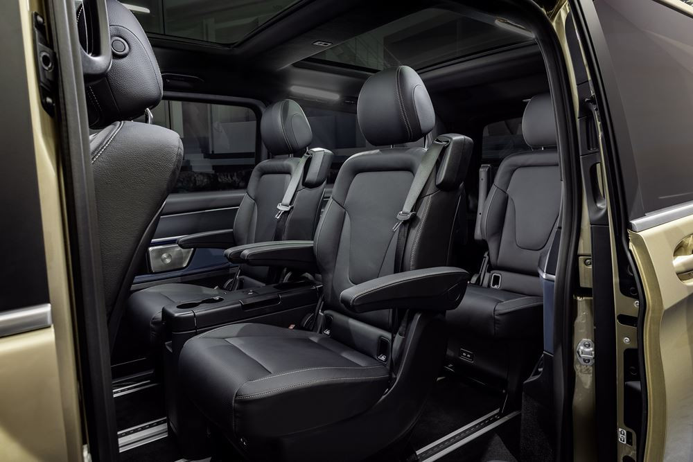 Le grand monospace électrique Mercedes-Benz EQV affiche un design extérieur et intérieur plus luxueux