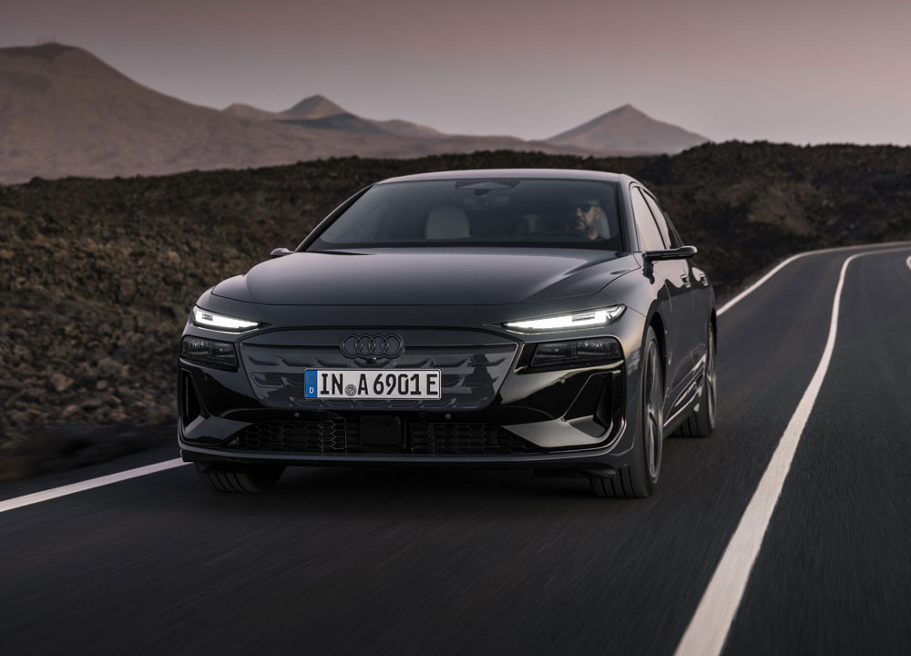 L’Audi A6 Avant e-tron se caractérise par une ligne de toit plate avec un montant D incliné vers l'avant