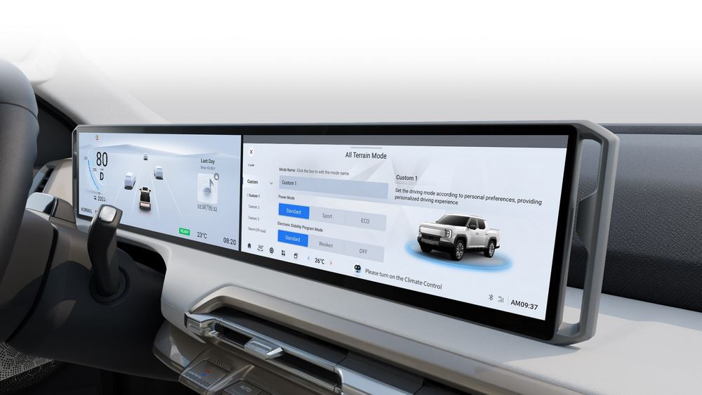 Le pick-up électrique à transmission intégrale Maxus eTerron 9 développe une puissance de 442 ch