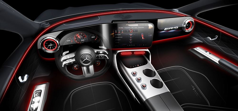 Le coupé 4 portes Mercedes-AMG GT délivre jusqu'à 1 169 ch de puissance maximale