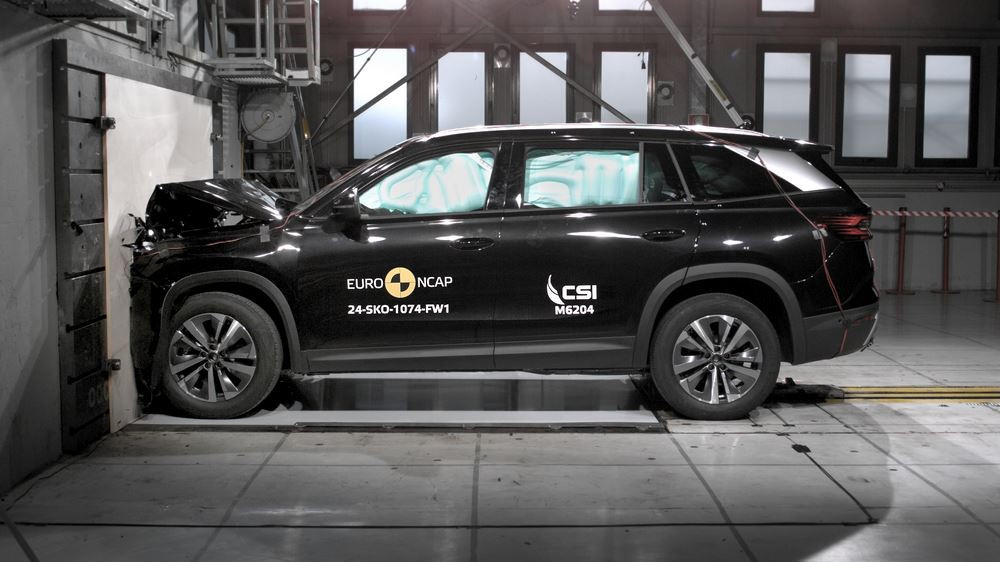 Le SUV de taille intermédiaire Skoda Kodiaq obtient cinq étoiles aux crash-tests Euro NCAP 2024
