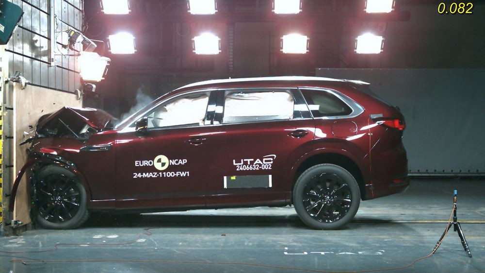 Le grand SUV sept places Mazda CX 80 obtient cinq étoiles aux crash-tests Euro NCAP 2024
