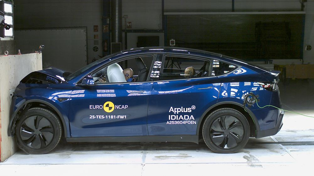Le SUV électrique de taille intermédiaire Tesla Model Y obtient cinq étoiles aux crash-tests Euro NCAP 2025