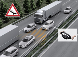 L'adaptive cruise control avec traffic jam assistant prend le contrôle du Q7