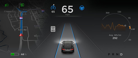 Le pilotage automatique de la Tesla Model S prend le contrôle du véhicule