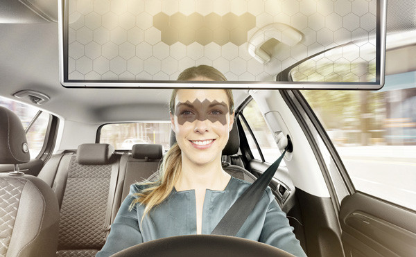 Le pare-soleil digital Bosch assombrit les zones susceptibles d'éblouir le conducteur