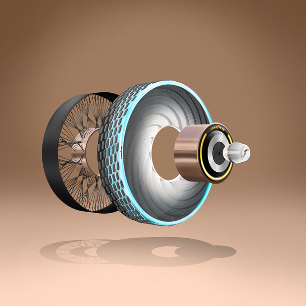 Le pneu-concept Goodyear reCharge se recharge avec des capsules individuelles