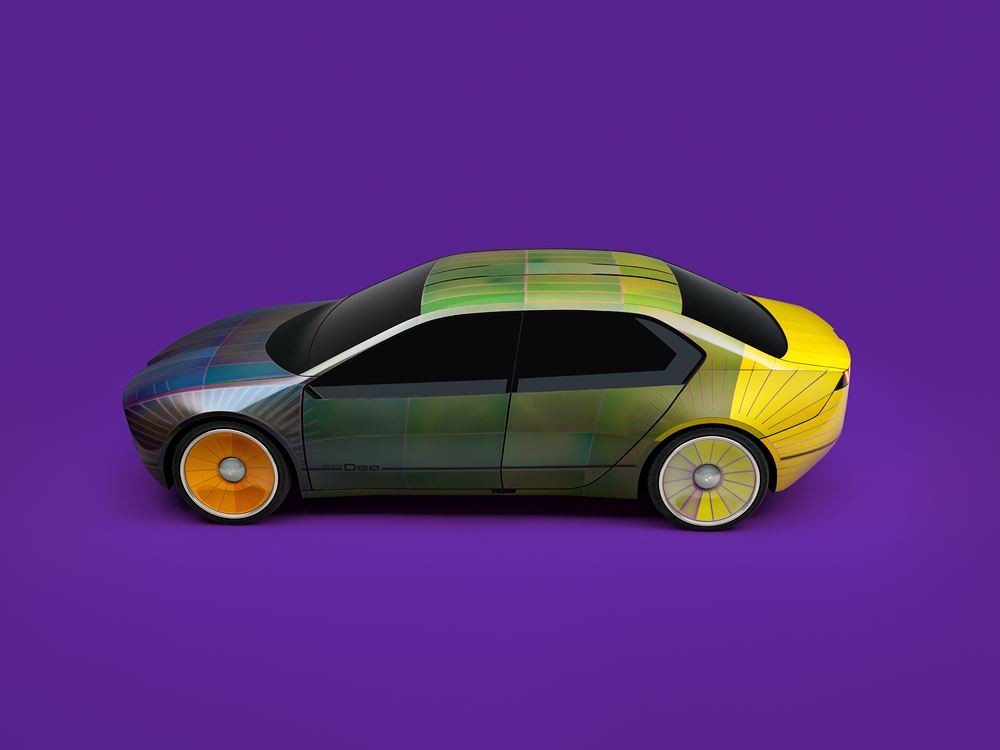 La technologie électrophorétique couleur peut faire évoluer la teinte de la carrosserie parmi 32 couleurs