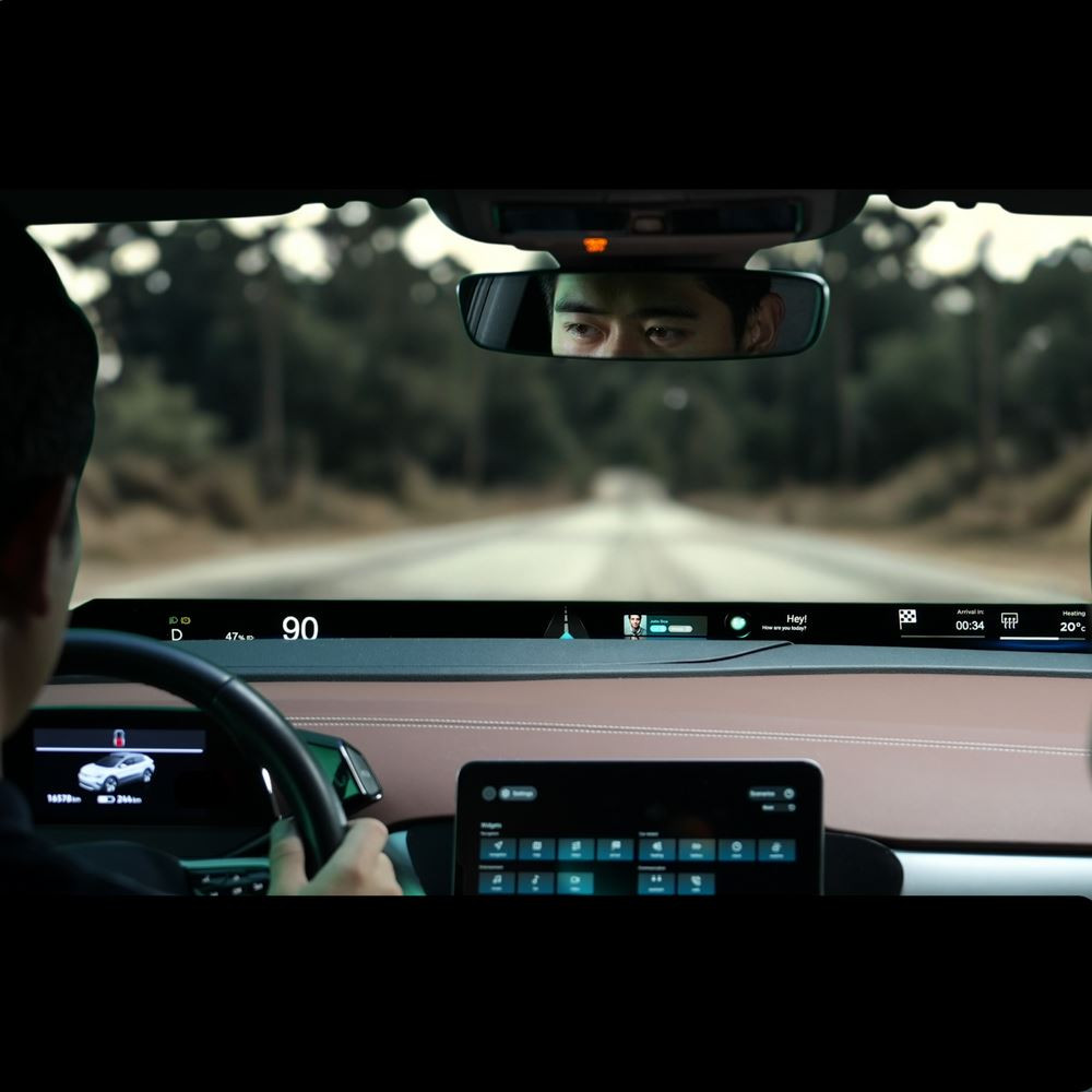 Le pare-brise Sekurit Immersive Vision est doté d'un bandeau d'affichage panoramique