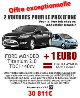 Deux voitures achetées, la deuxième pour un euro de plus!