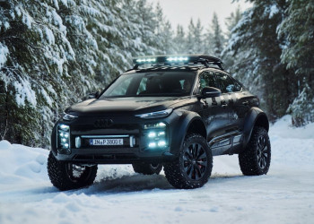 Le concept Audi Q6 e-tron off-road se singularise par une hauteur de caisse spectaculaire