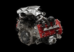 Le moteur 3 litres V6 turbo à 120° Ferrari développe une puissance de 663 ch