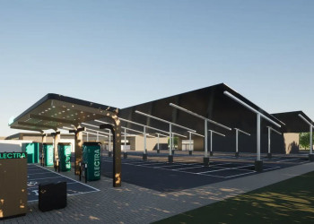 Une station de recharge permettant de recharger un véhicule électrique avec de l'énergie solaire